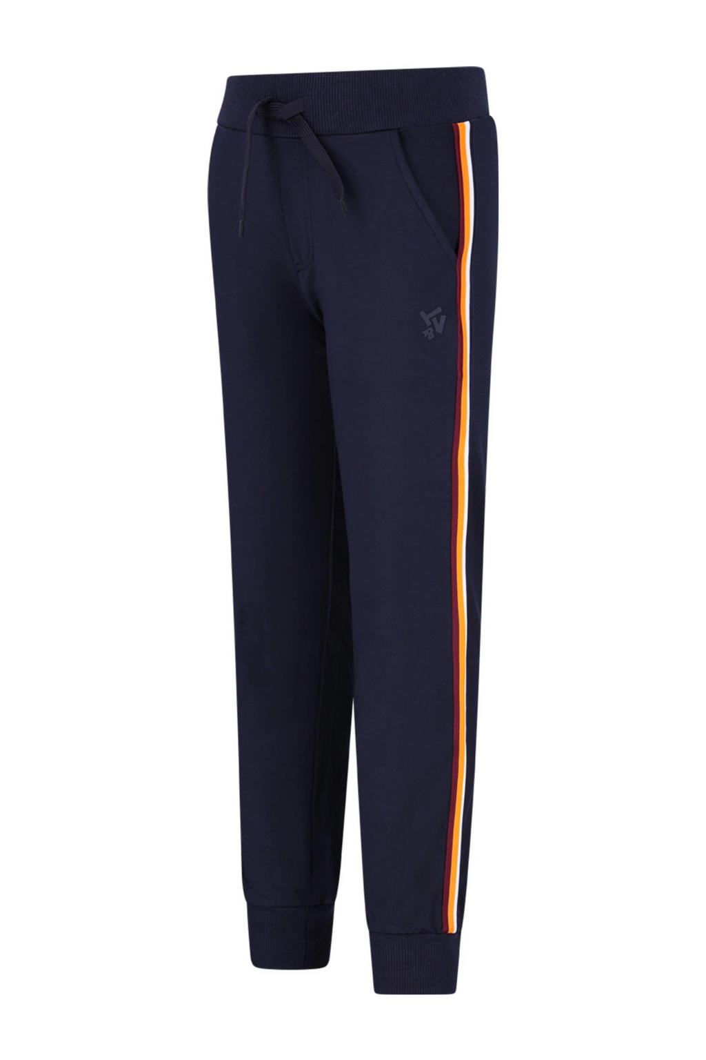 Donkerblauwe jongens TYGO & vito regular sweatpants van polyester met elastische tailleband en effen