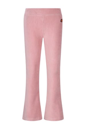 fluwelen flared flared broek roze