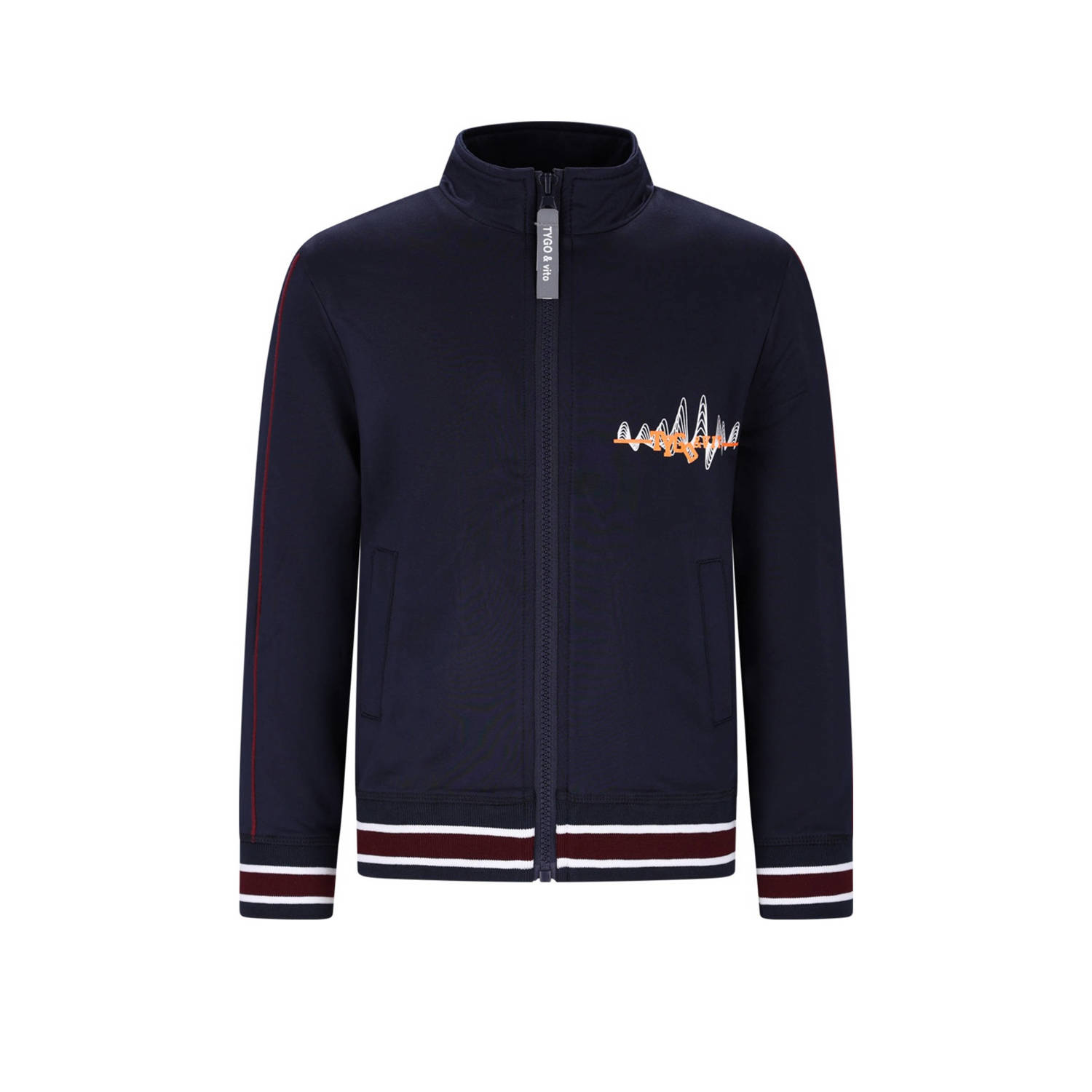 TYGO & vito sweatvest donkerblauw