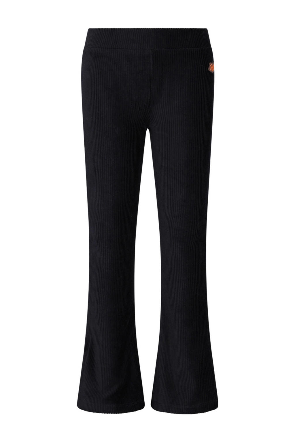 Zwarte meisjes TYGO & vito fluwelen flared flared broek met regular waist en elastische tailleband