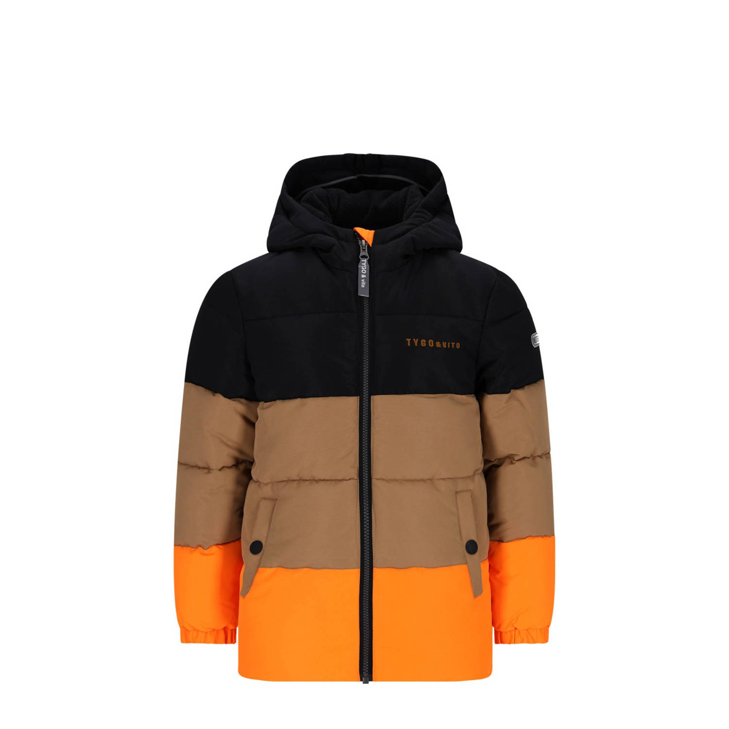 TYGO & vito gewatteerde jas winter oranje