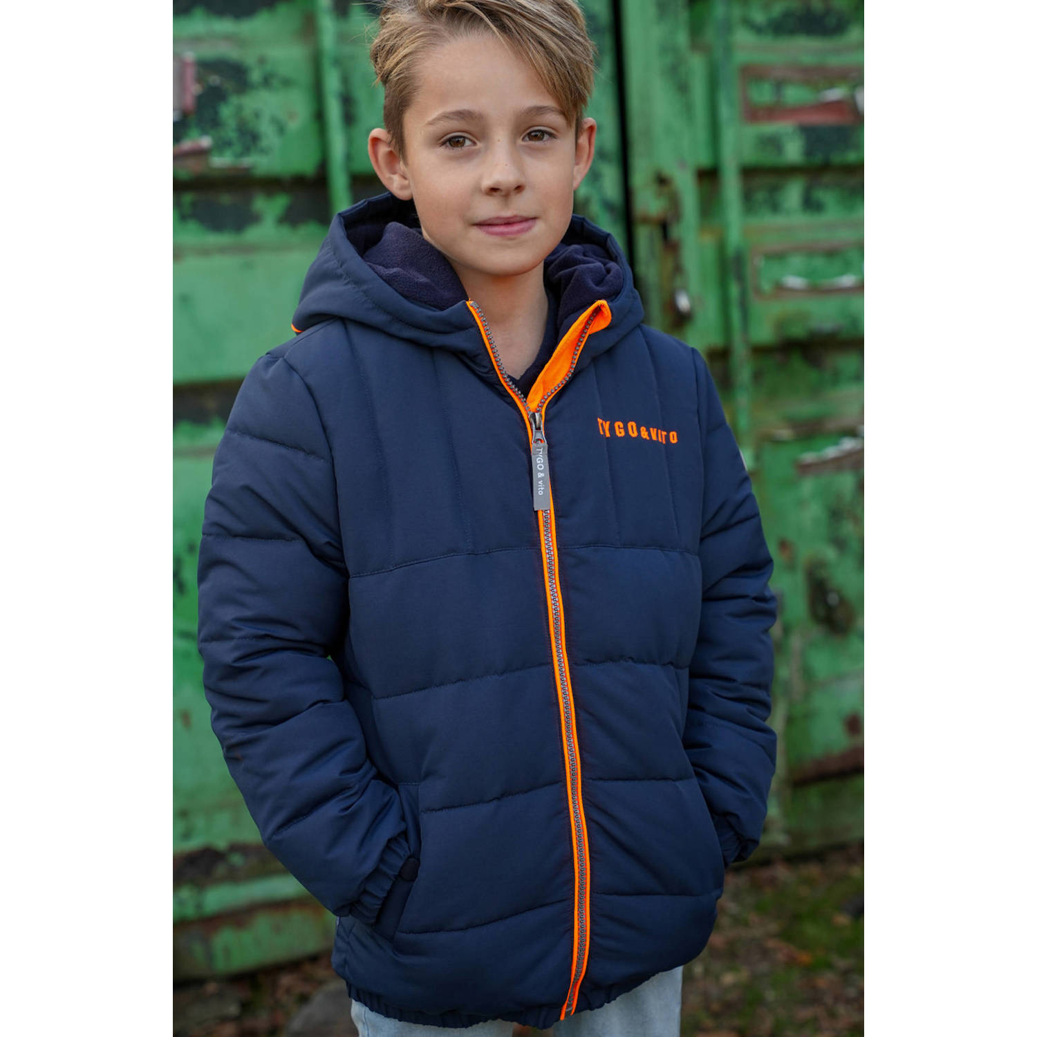 TYGO & vito gewatteerde jas donkerblauw