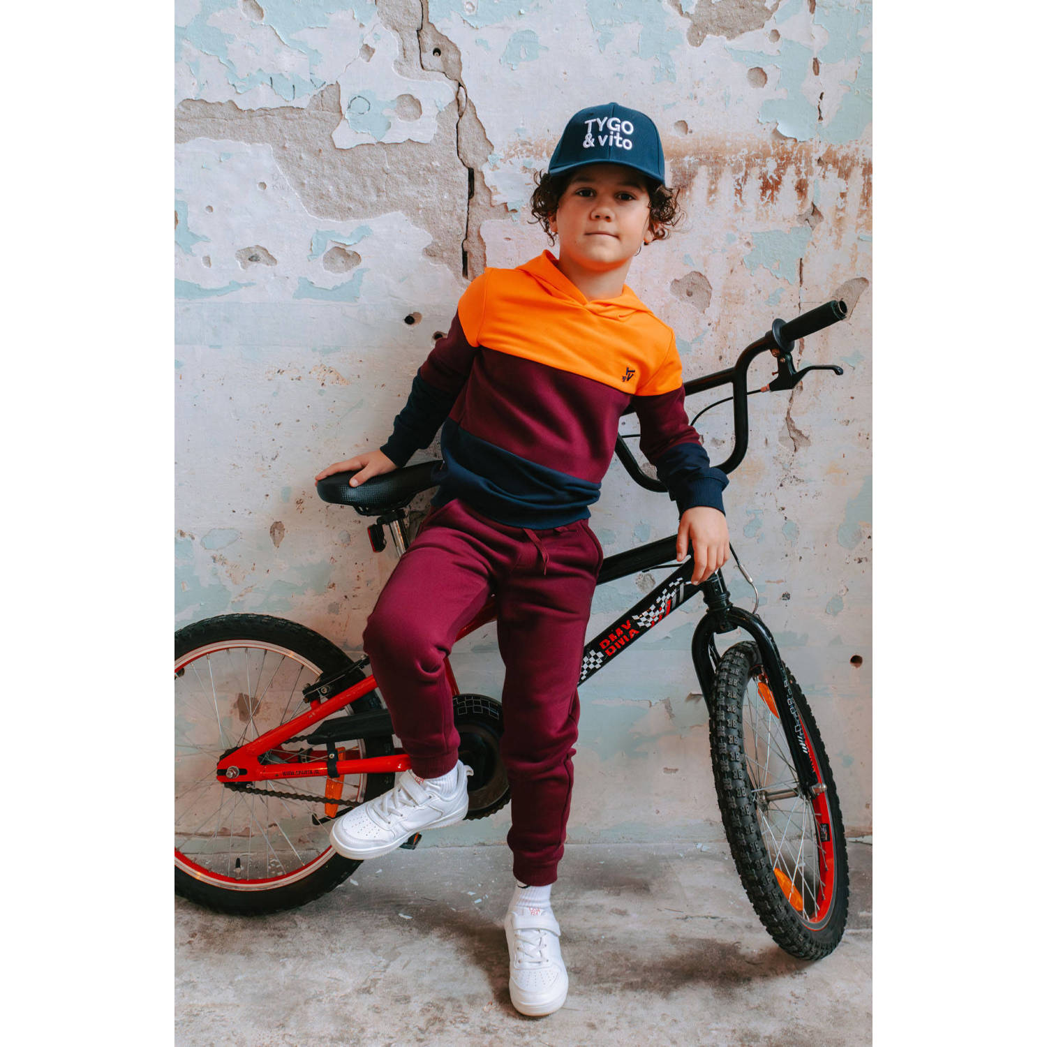TYGO & vito regular sweatpant donkerrood