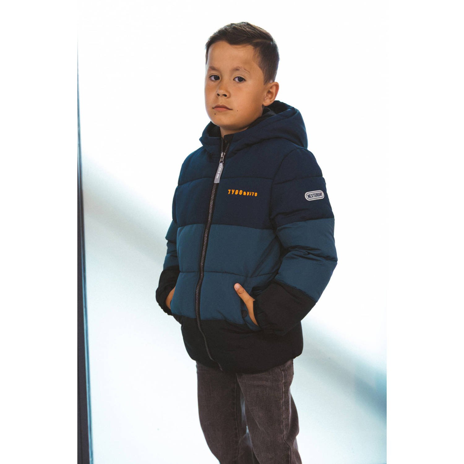 TYGO & vito gewatteerde jas winter donkerblauw
