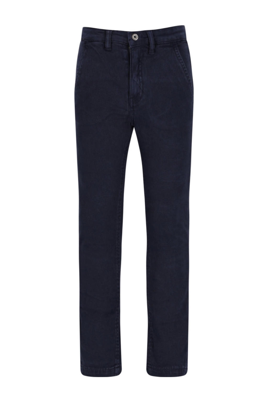 Donkerblauwe jongens TYGO & vito regular fit chino van stretchkatoen met effen
