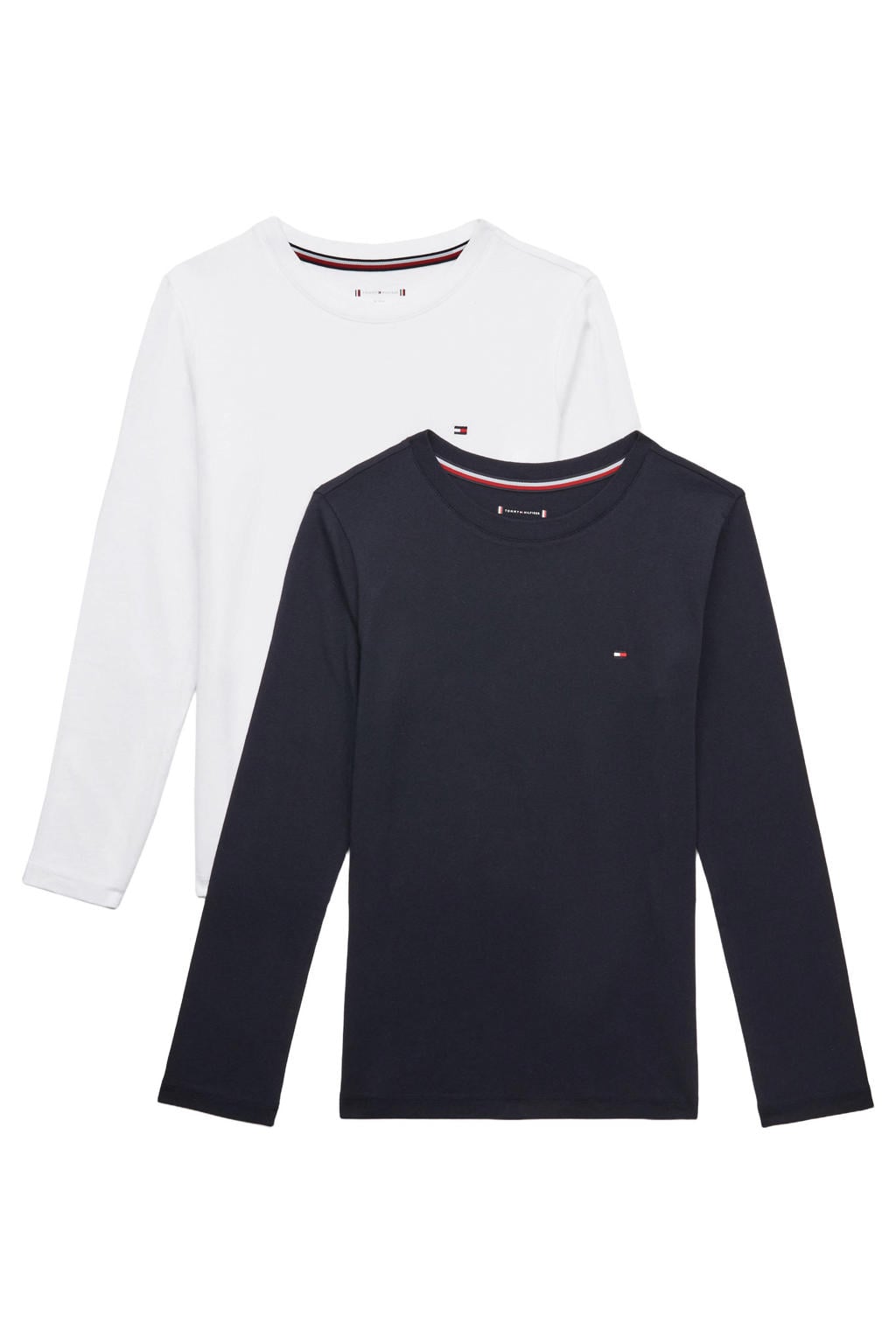 Tommy Hilfiger longsleeve - donkerblauw/wit (set van 2)