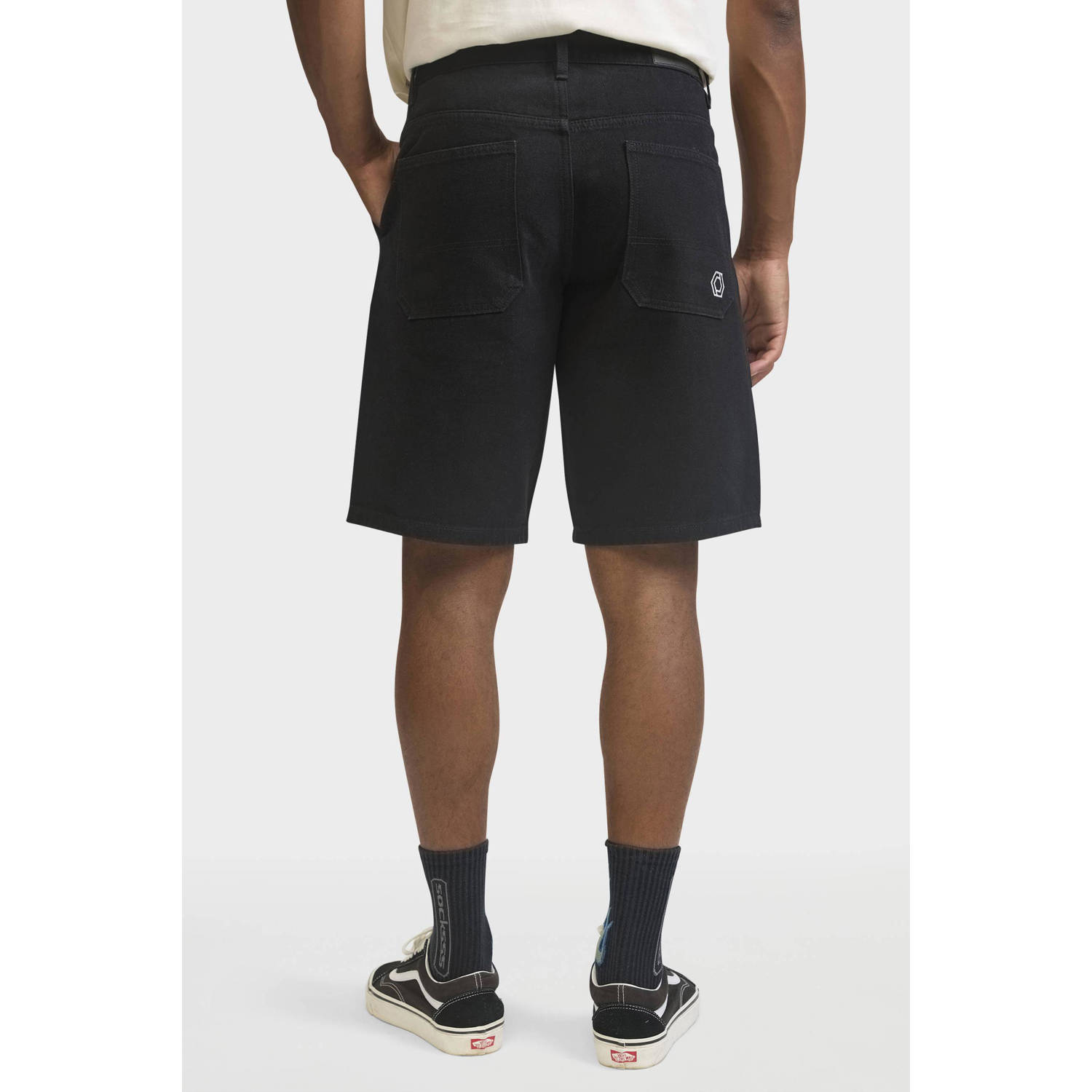 Redefined Rebel denim loose short RRAsher zwart