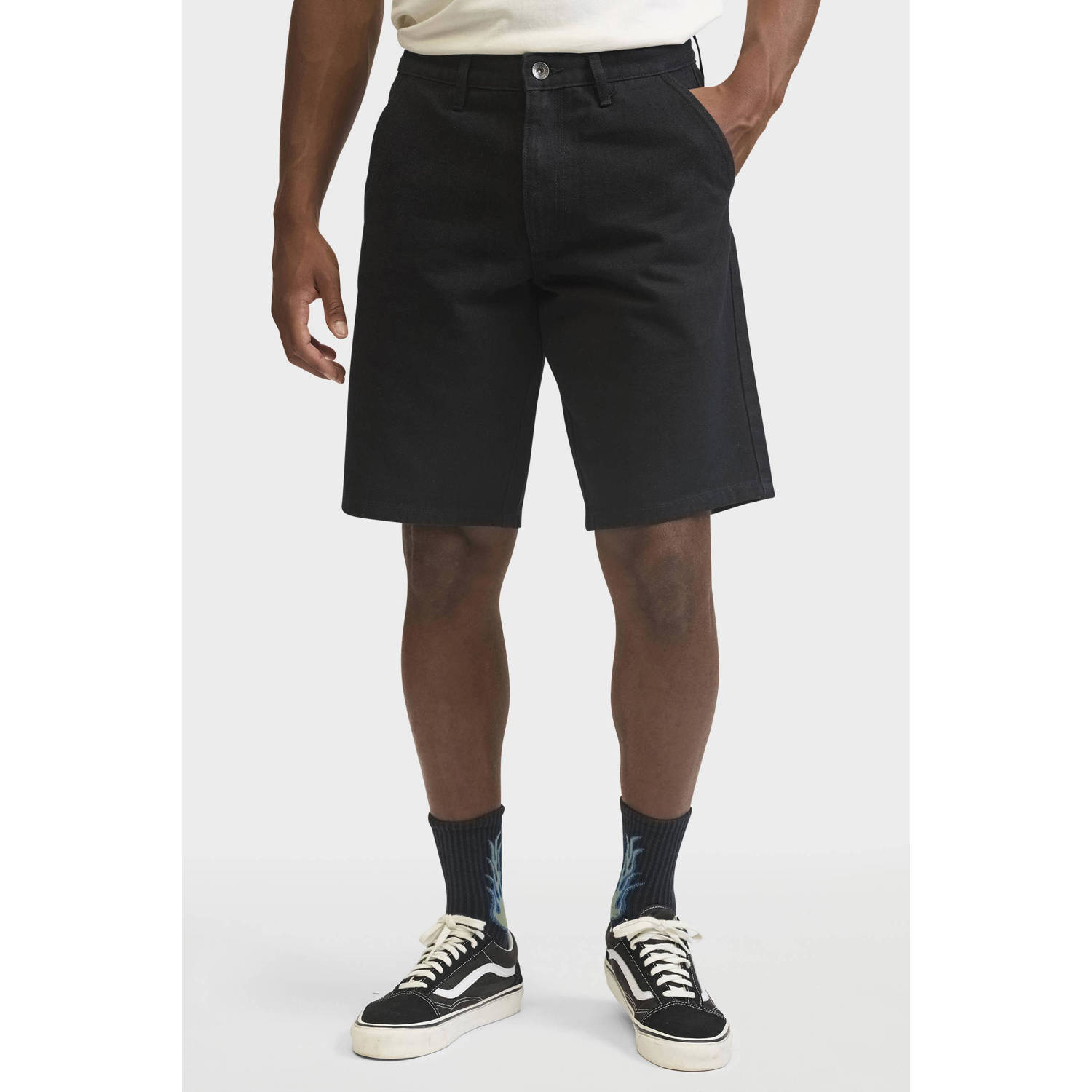 Redefined Rebel denim loose short RRAsher zwart