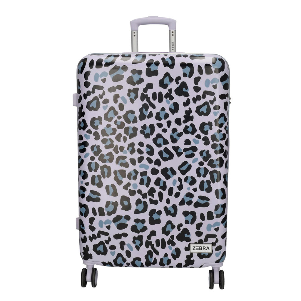 Zebra Trends trolley Animal 78 cm. met panterprint lila