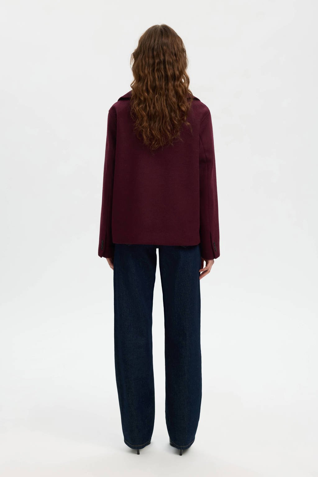 SELECTED FEMME manteljas donkerrood wehkamp