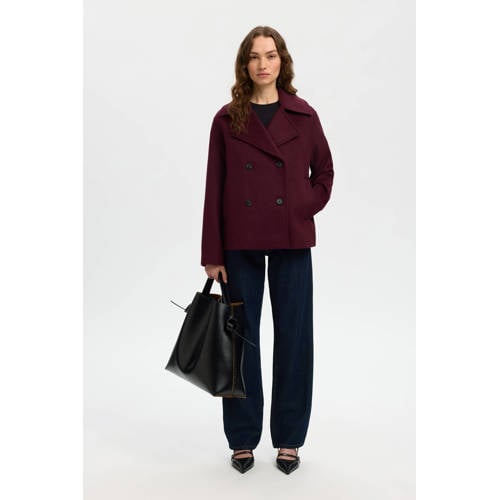 SELECTED FEMME manteljas donkerrood afbeelding