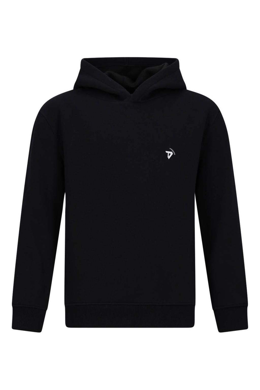Zwarte jongens TYGO & vito NextGen hoodie van stretchkatoen met backprint, lange mouwen en capuchon