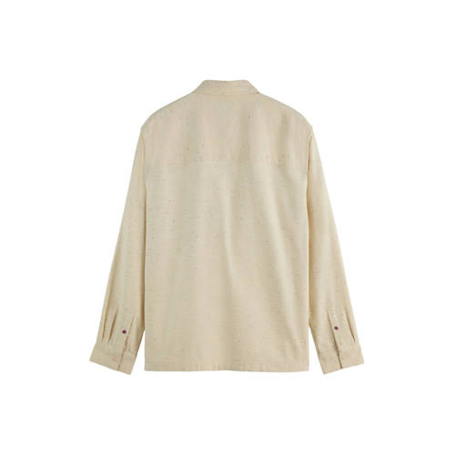 Scotch & Soda relaxed casual overhemd beige afbeelding