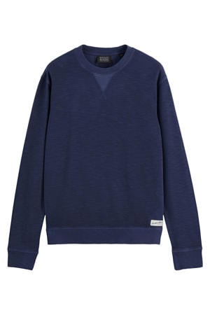 sweater met textuur donkerblauw