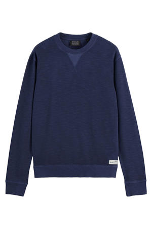 sweater met textuur donkerblauw