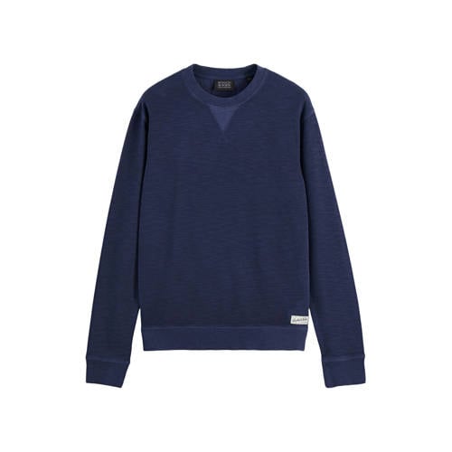 Scotch & Soda sweater met textuur donkerblauw afbeelding