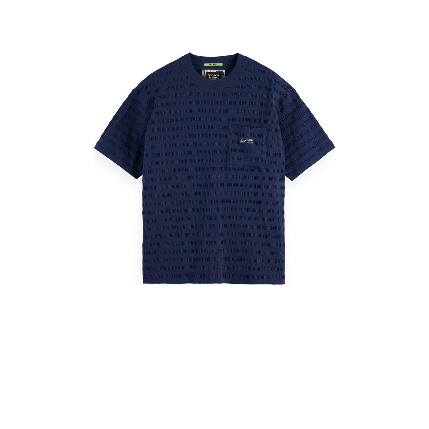 Scotch & Soda T-shirt met ingebreid patroon donkerblauw