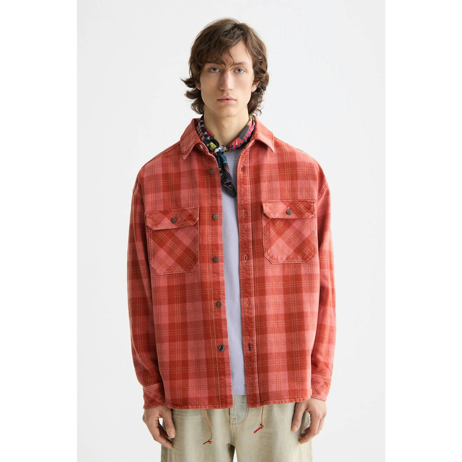 Scotch & Soda denim overshirt rood