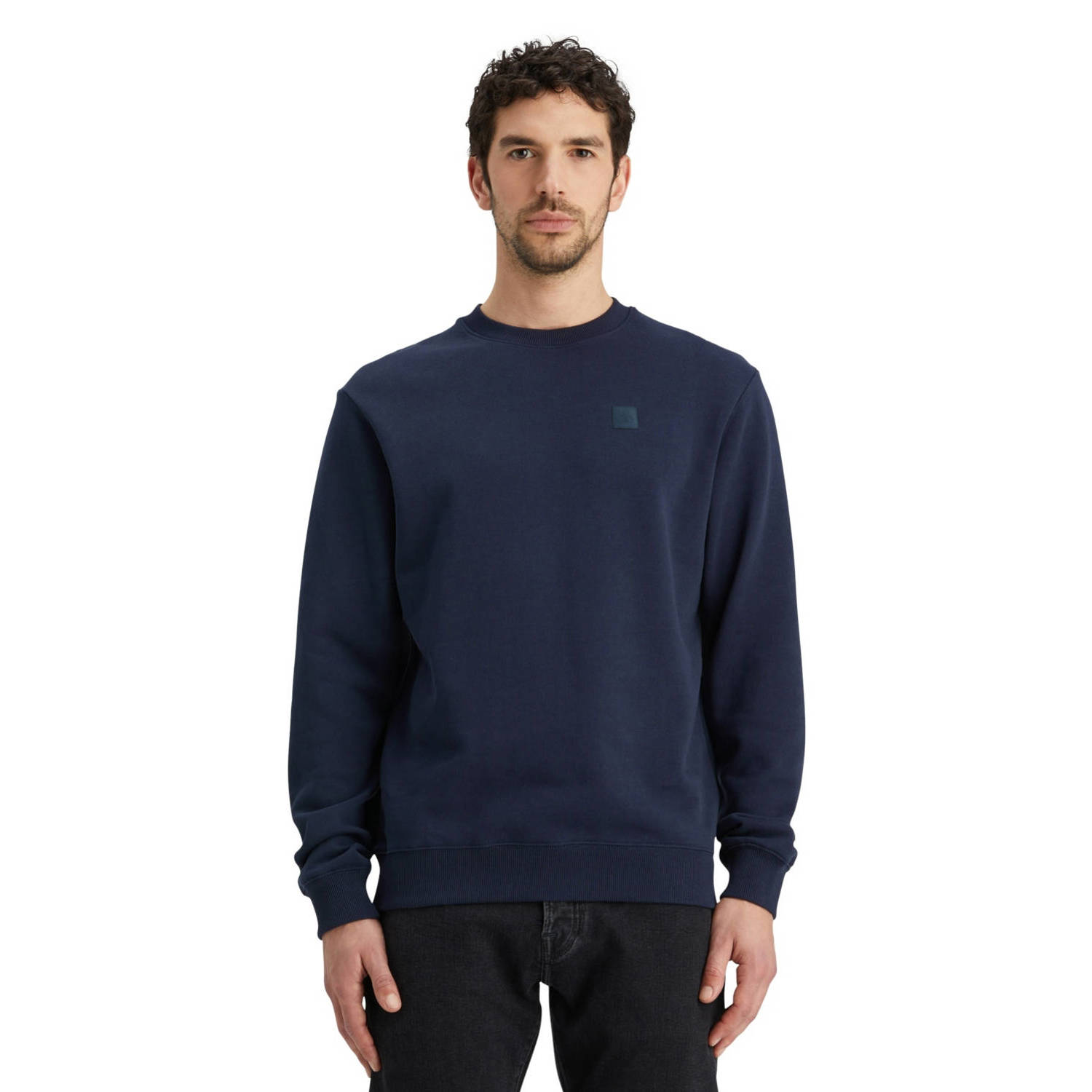 SCOTCH & SODA Heren Truien & Vesten Core Logo Sweatshirt Donkerblauw
