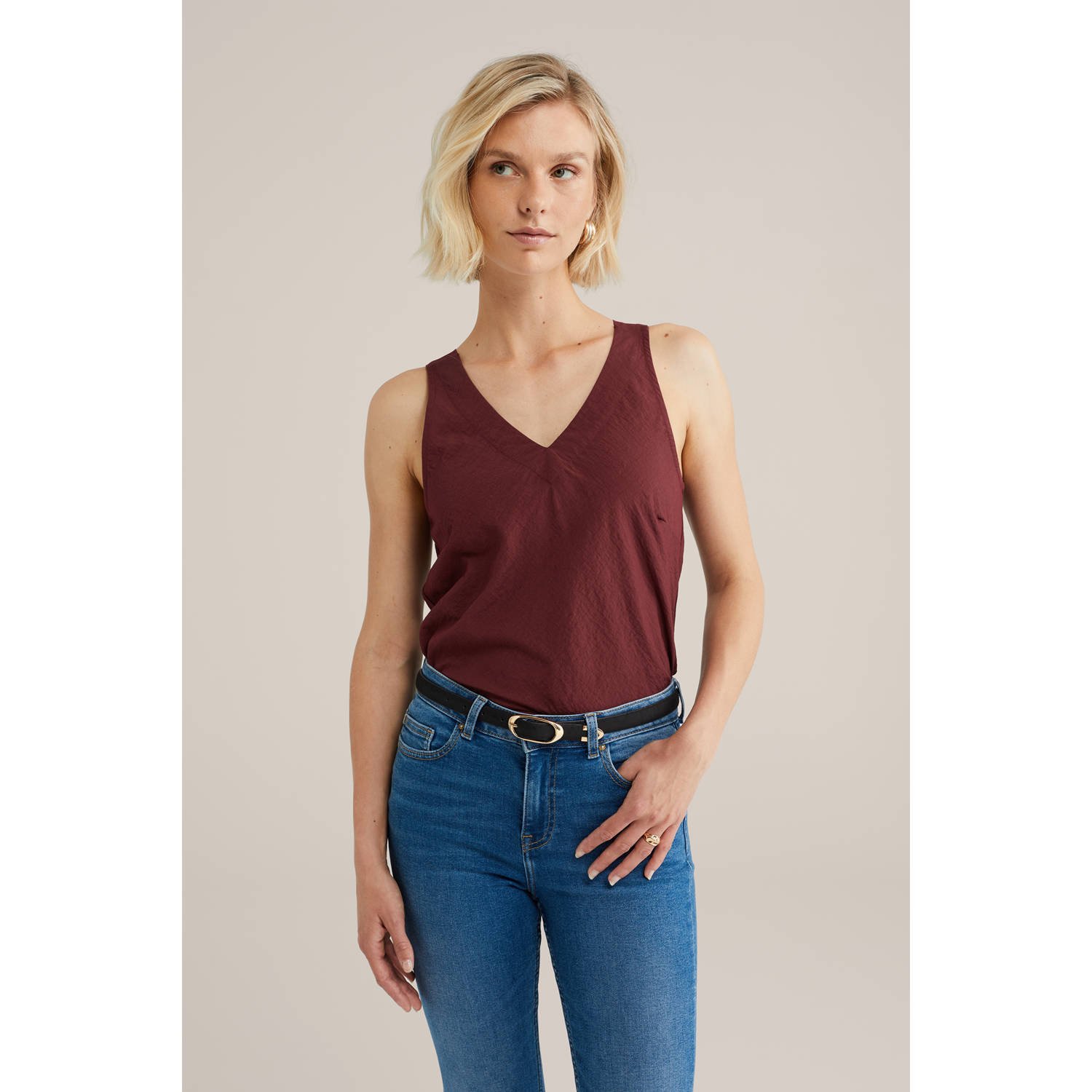 WE Fashion top donkerrood