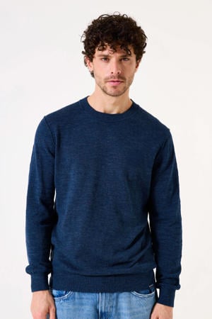 trui fijn gebreid donkerblauw