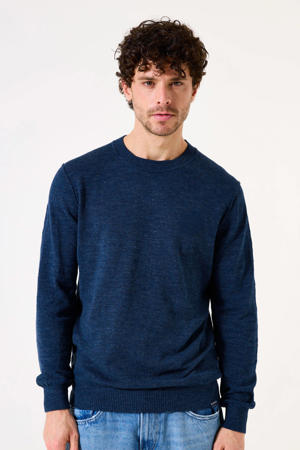 trui fijn gebreid donkerblauw
