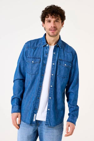 regular casual overhemd blauw