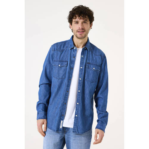 Garcia regular casual overhemd blauw afbeelding