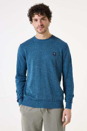 trui fijn gebreid blauw
