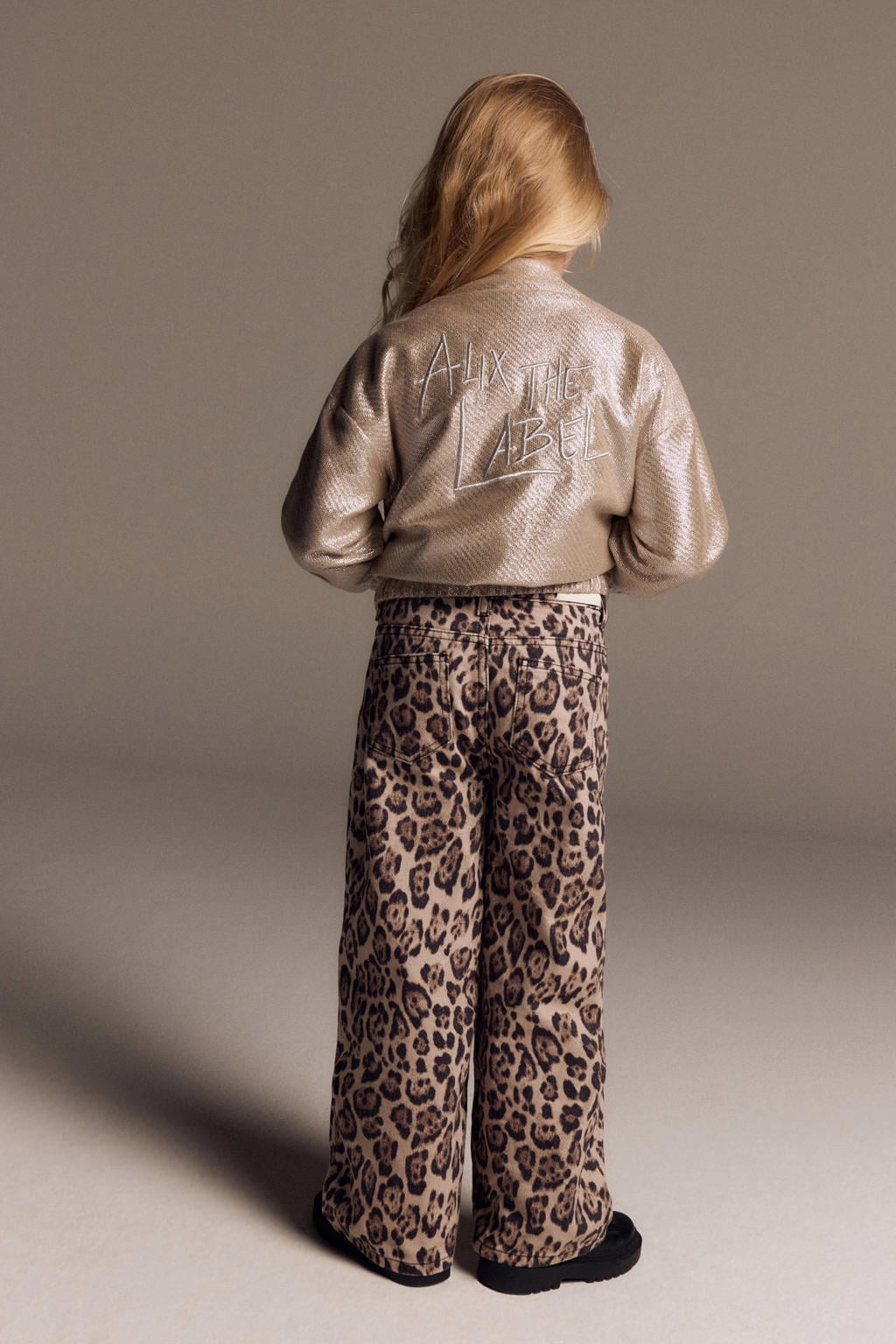Gouden meisjes Alix Mini jasje voor binnen van polyester met effen, lange mouwen, ronde hals en ritssluiting