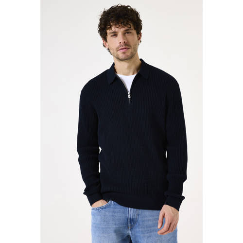Garcia trui met ingebreid patroon donkerblauw afbeelding