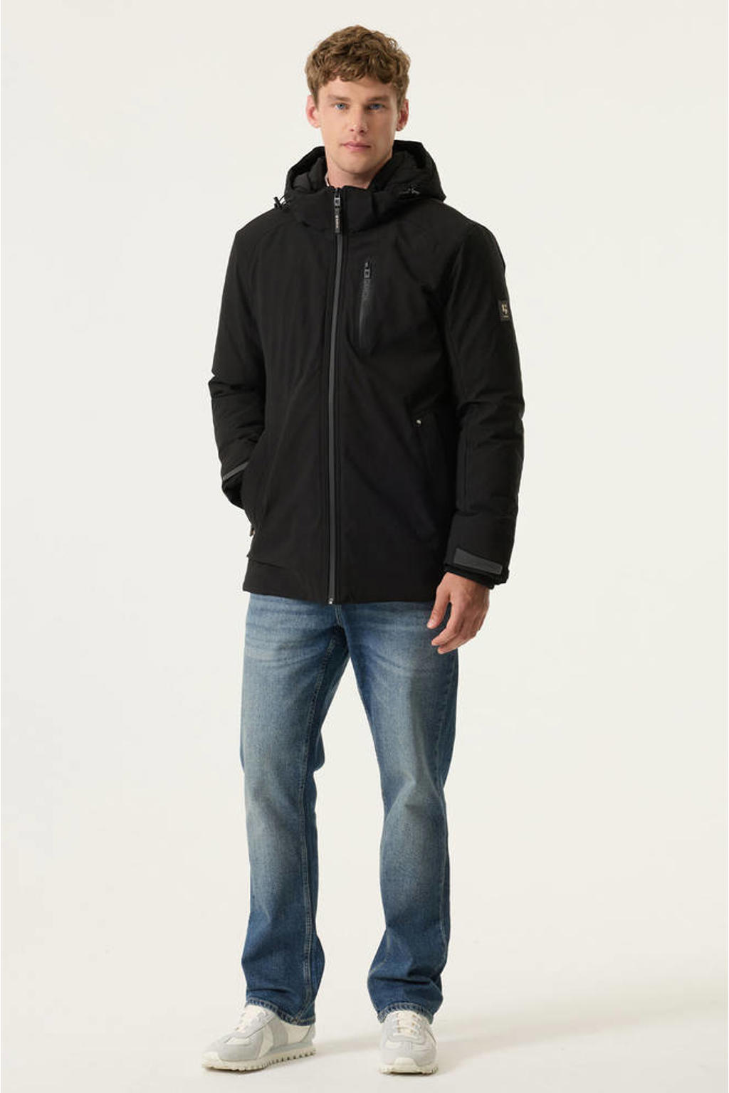 Overgangsjas voor heren, herfst, beige, capuchon, hoodie Overgangsjas voor heren, herfst, beige, capuchon, hoodie