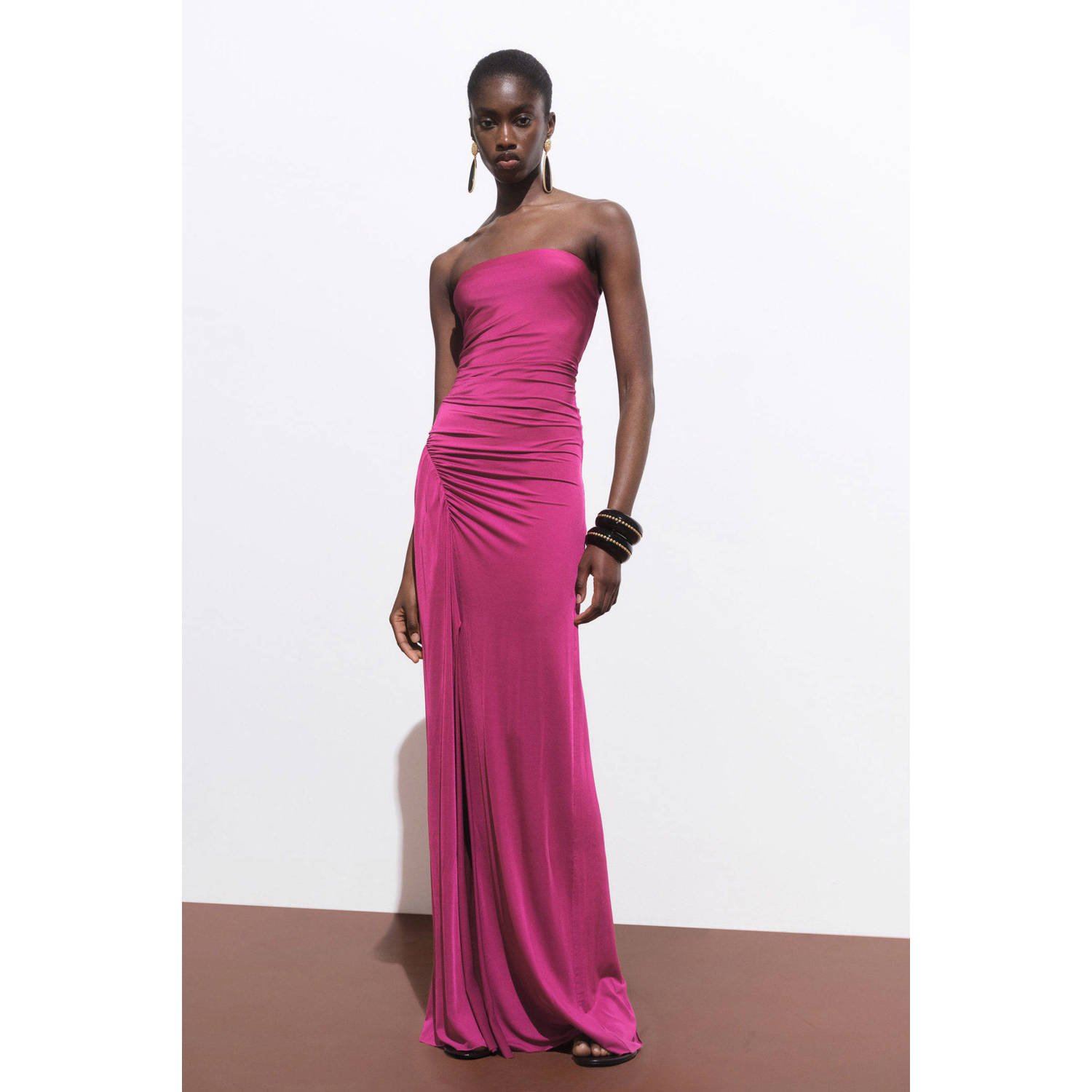 Mango maxi jurk fuchsia