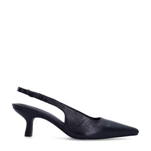   leren slingback pumps zwart