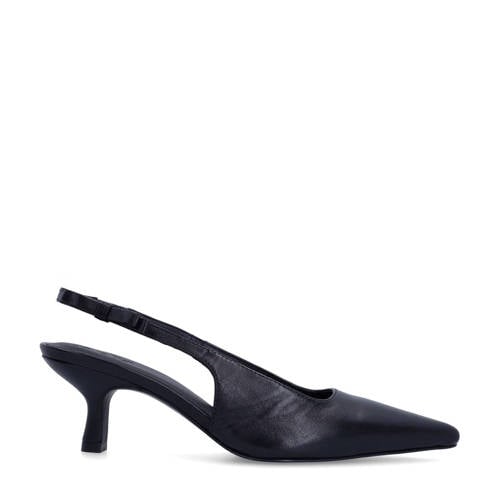 Sacha leren slingback pumps zwart afbeelding