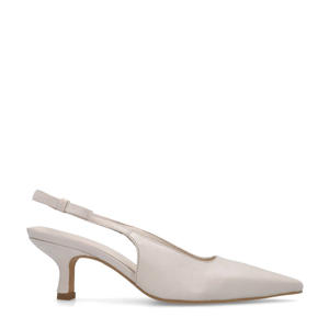  leren slingback pumps ecru