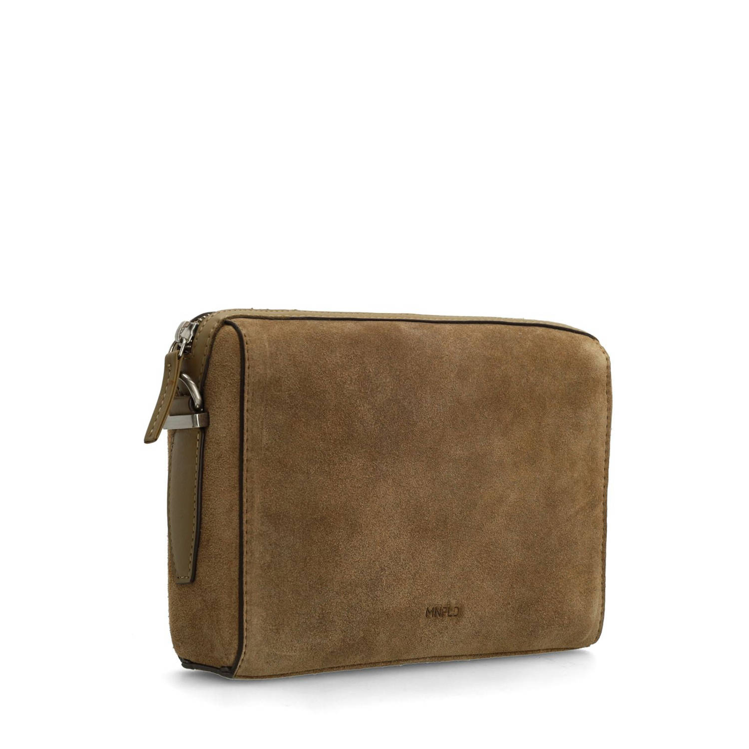 Manfield suede crossbody tas taupe
