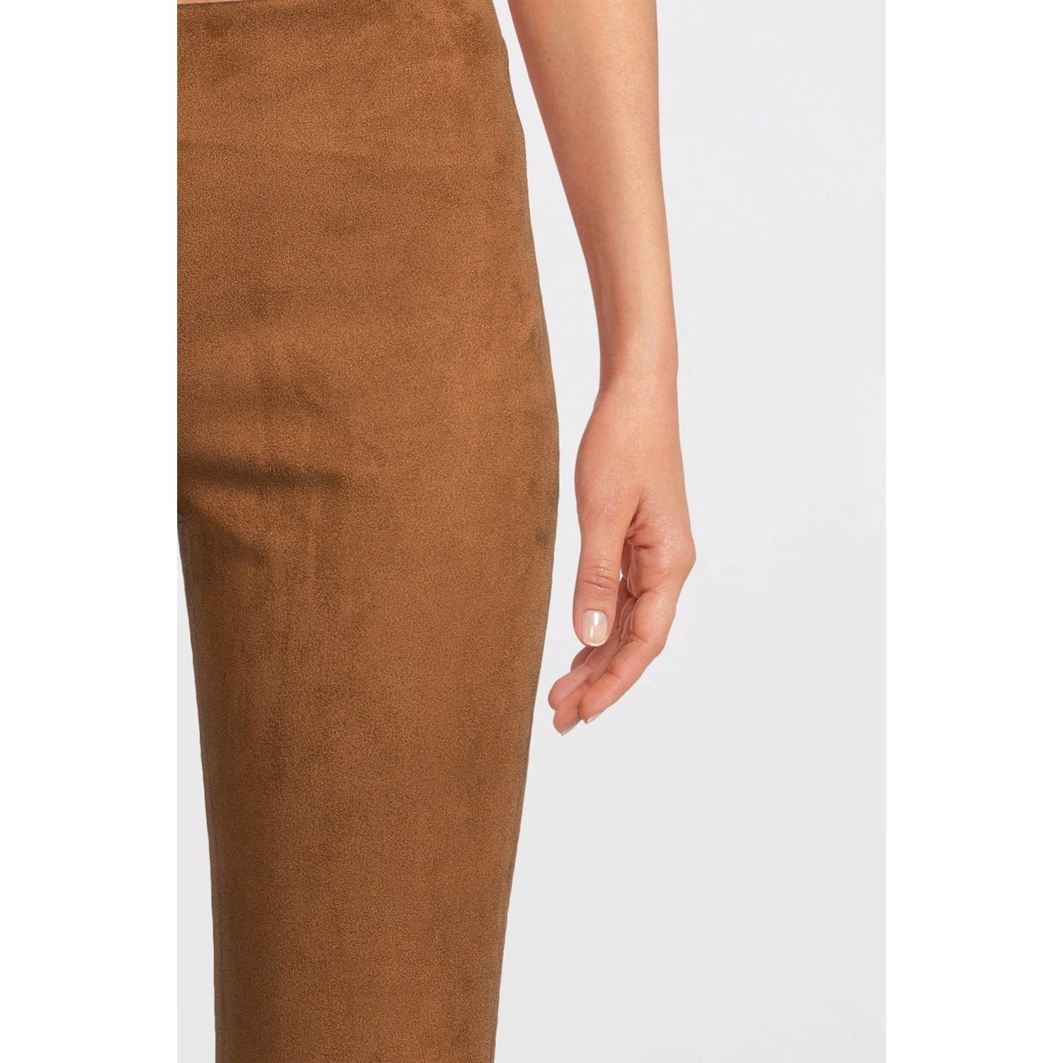 Ruby suedine flare broek bruin