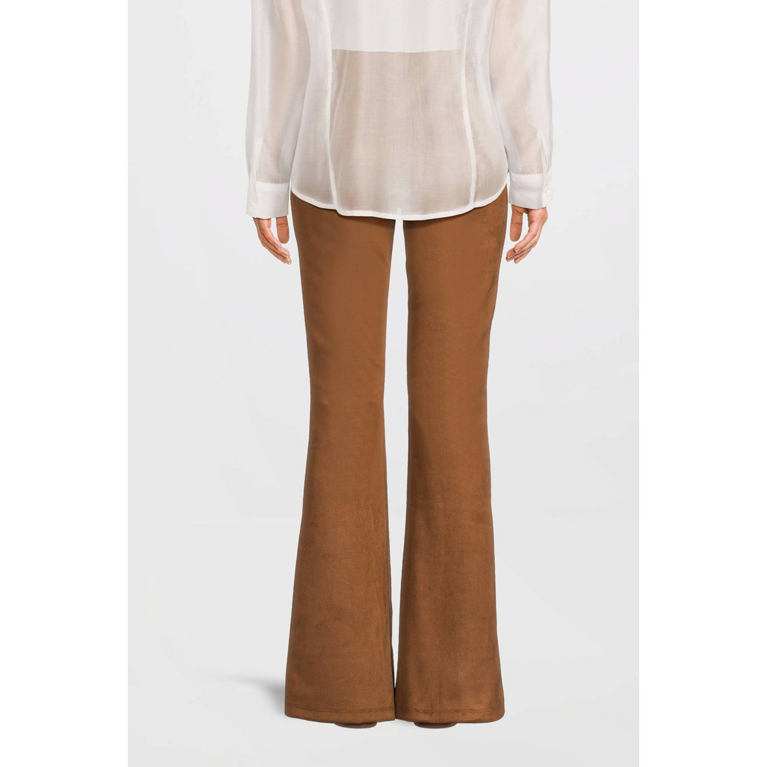 Ruby suedine flare broek bruin