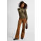 Ruby suedine flare broek bruin