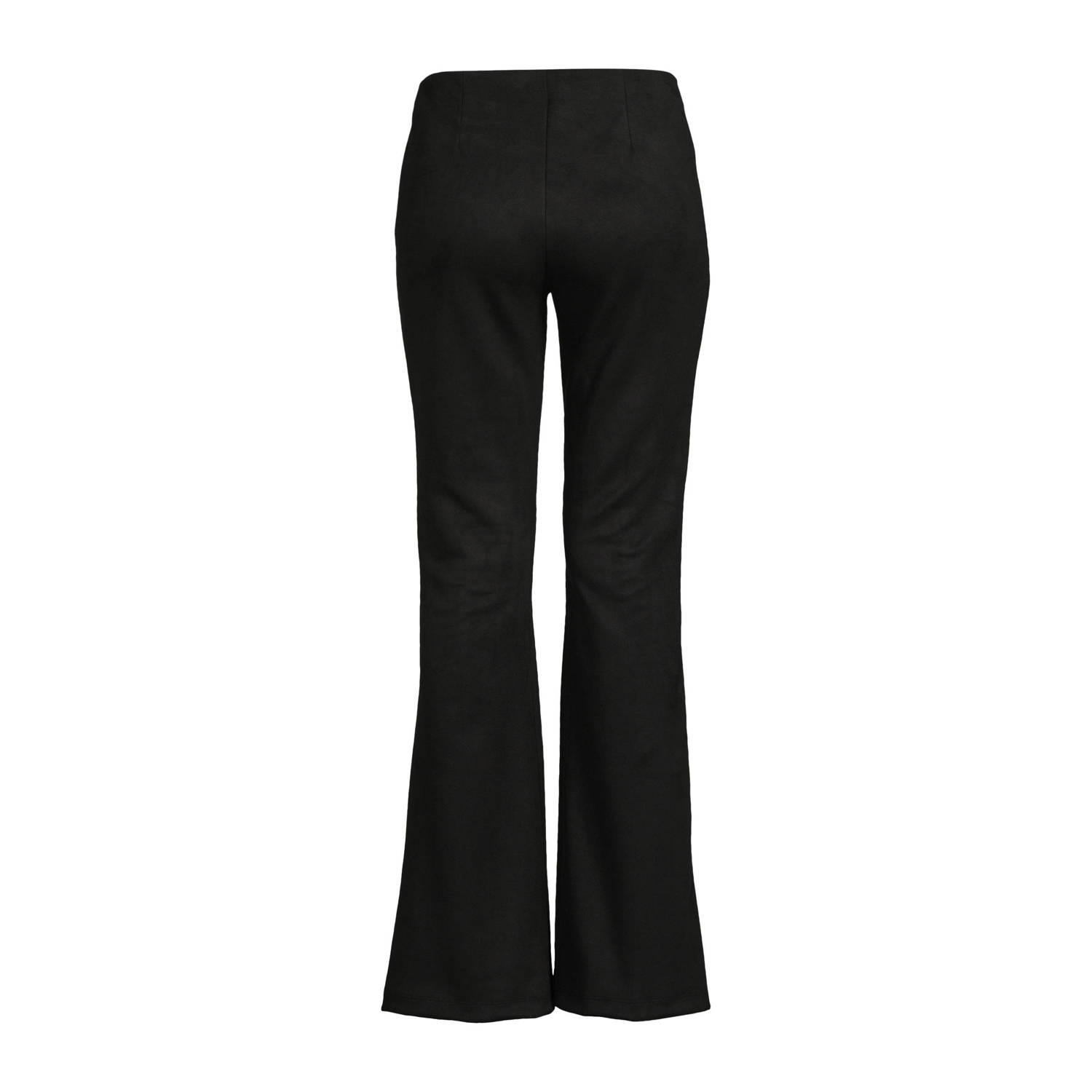 Ruby suedine flare broek zwart