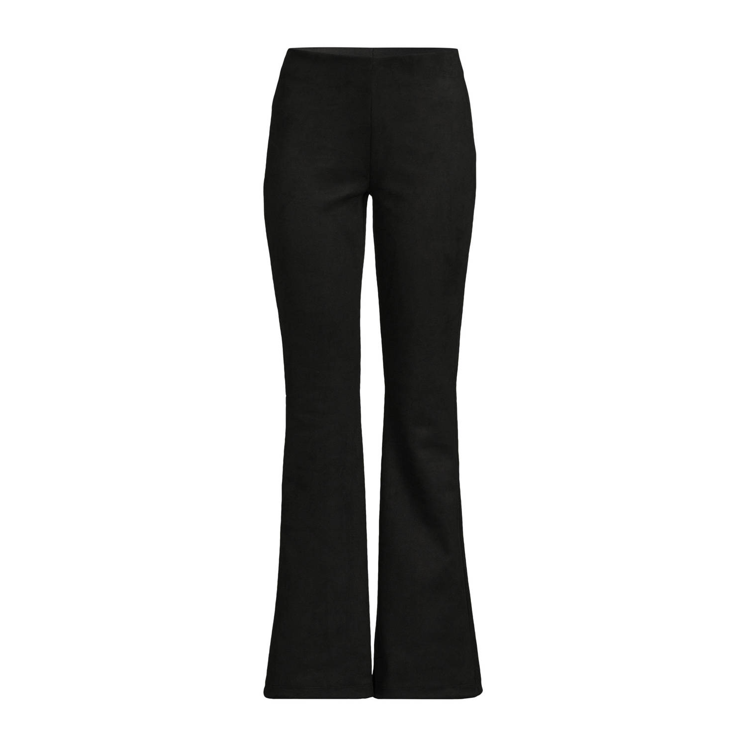 Ruby suedine flare broek zwart