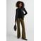 Ruby suedine flare broek khaki