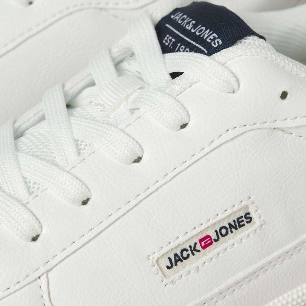 Wit en blauwe heren JACK & JONES JFWBounce sneakers van 80% polyurethaan/ 20% polyester met veters