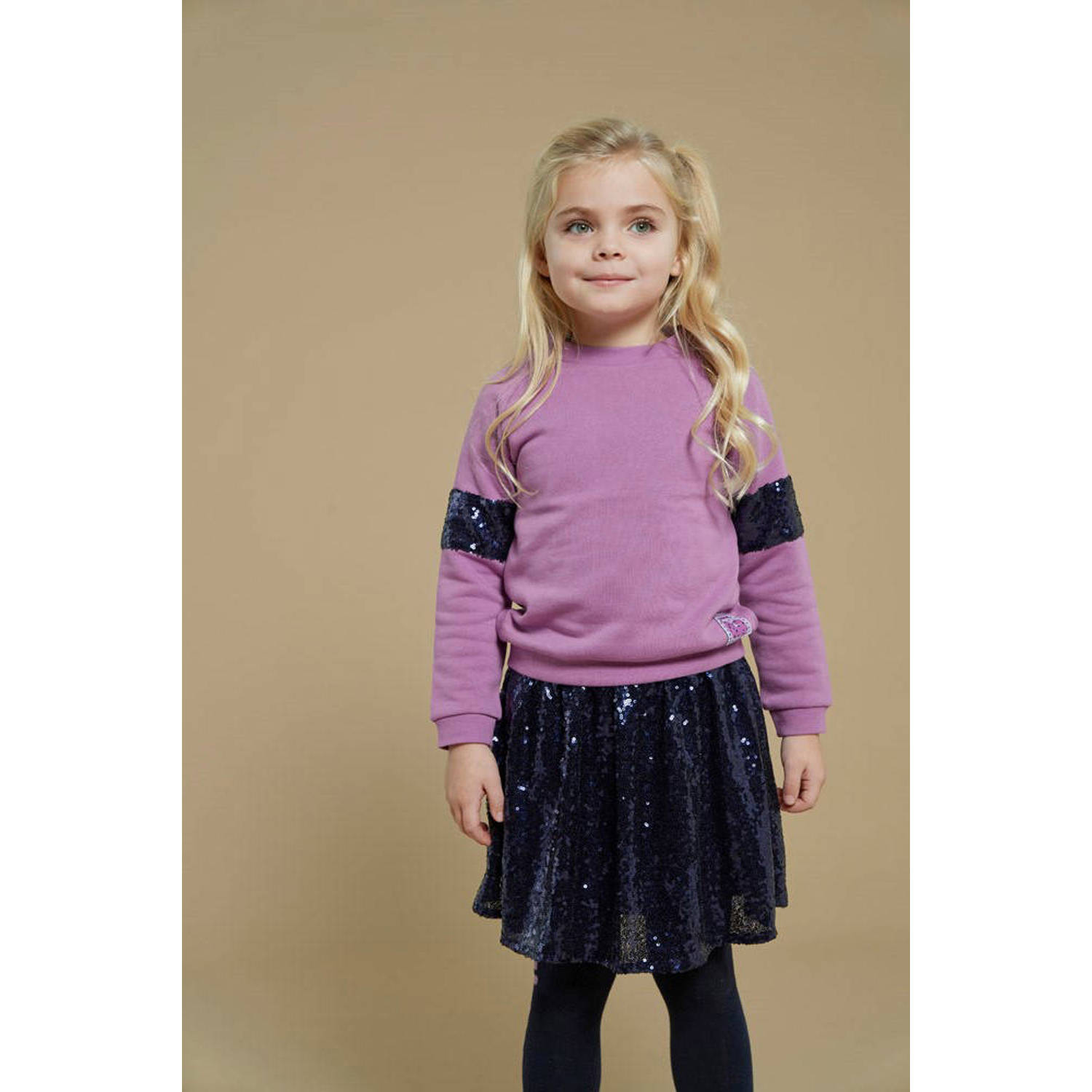 Jubel korte rok met pailletten donkerblauw