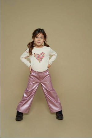 wide leg casual broek roze