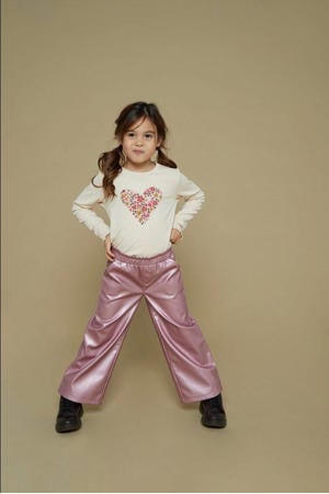 wide leg casual broek roze