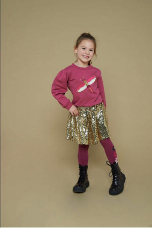 midi rok met pailletten goud