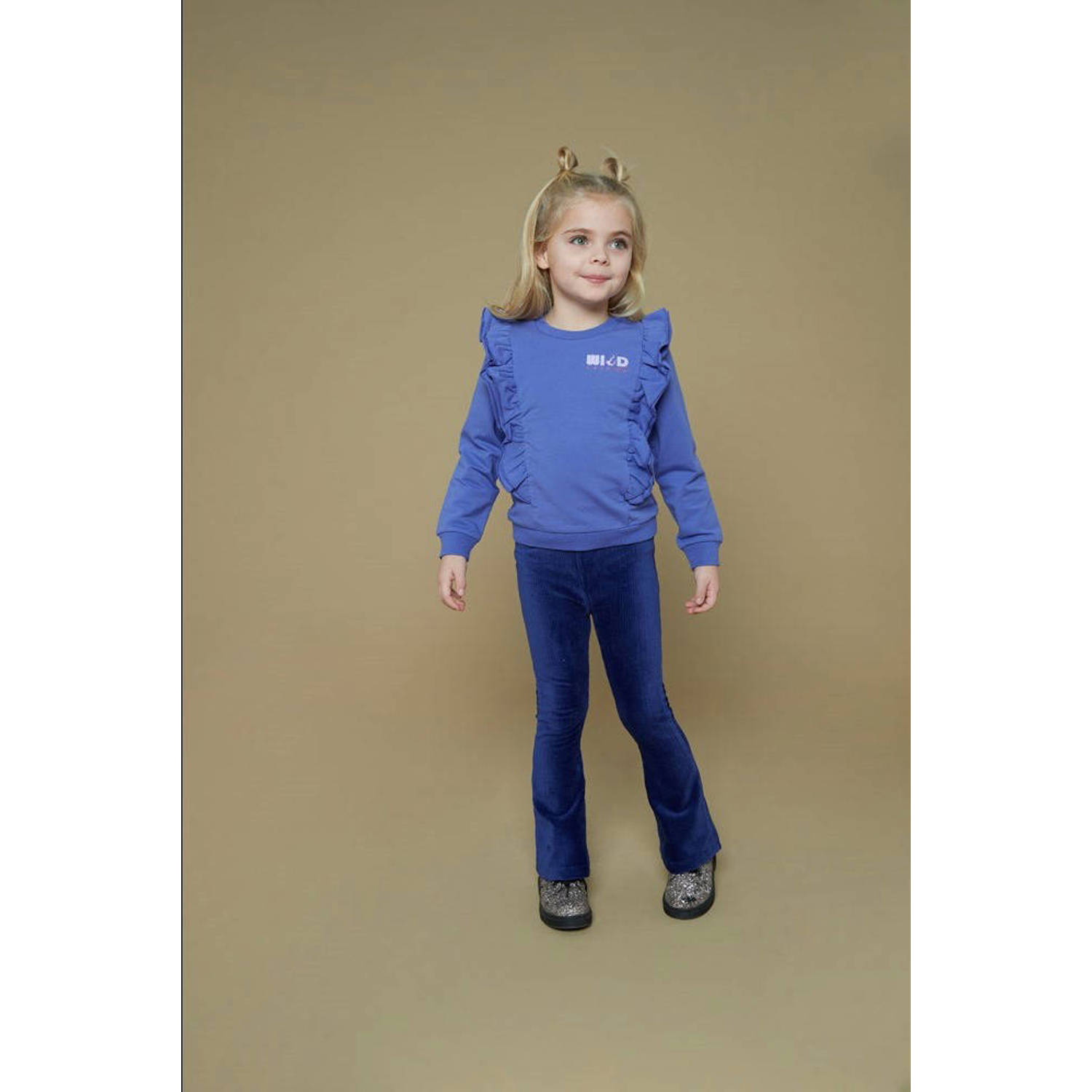Jubel fluwelen flared broek donkerblauw
