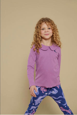 longsleeve violet rib gebreid